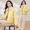 Petite Winter 2025 Chinese-Style Cotton Coat with Bow Fur Collar
