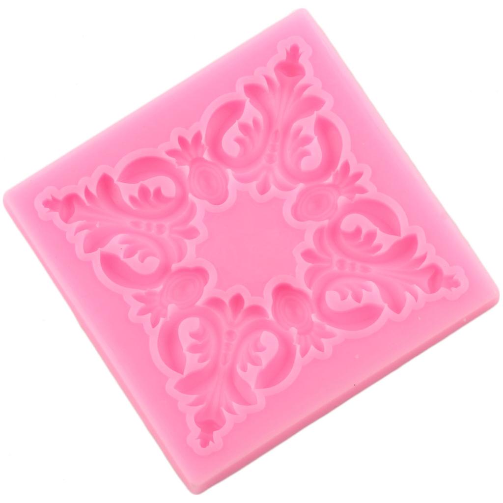 Barock Scroll Relief Grenze Silikon Formen Rahmen Fondant Form Kuchen Dekorieren Werkzeuge Süßigkeiten Harz Ton Schokolade Gumpaste Formen