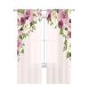 Pink Rose Flower Tulle Sheer Curtains for Living Room Decoration Window Curtain for Bedroom Kitchen Voile Organza Drapes