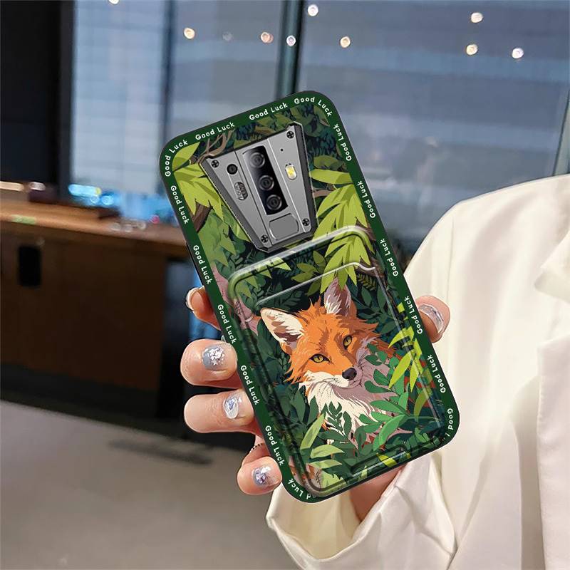 Cartoon Back Cover Phone Case For Blackview BV6900 Card Bag Graffiti Waterproof Soft Case Card Slot Silicone Shockproof