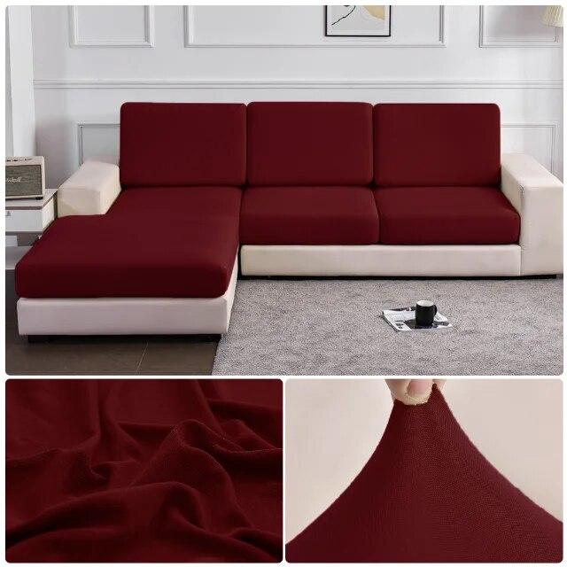 Plain Sofa Cushion Cover High Stretch Sofa Slipcover Living Room Spandex Elastic Furniture Protector Home L-Shaped Sofa Cover