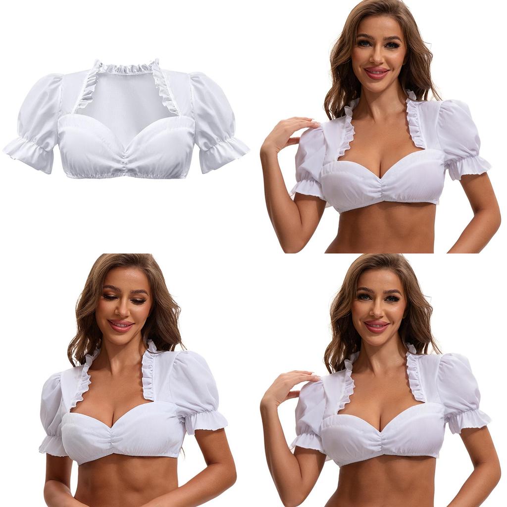 The Munich Oktoberfest Costume White Polyester Traditional Dress For Women