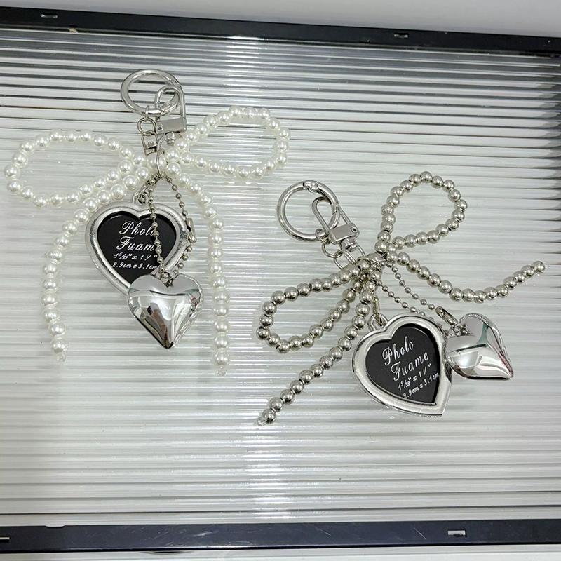 Bag Charm Fashion Bowknot Bag Pendent Beads Key Ring Decoration Handmade Phones Ornament Chain Bag Accessories
