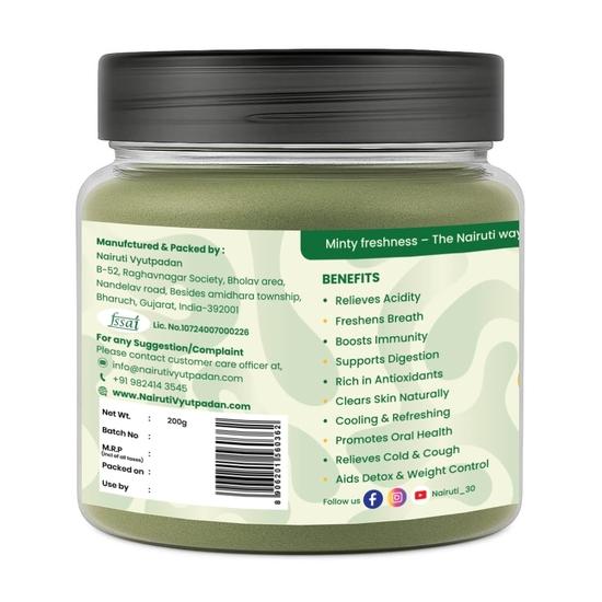 Nairuti Vyutpadan Mint Powder (Pudina Powder) 400g | 100% Pure Natural Mint | Refreshing Aroma for Tea, Chutneys, Raita, Snacks & Beverages