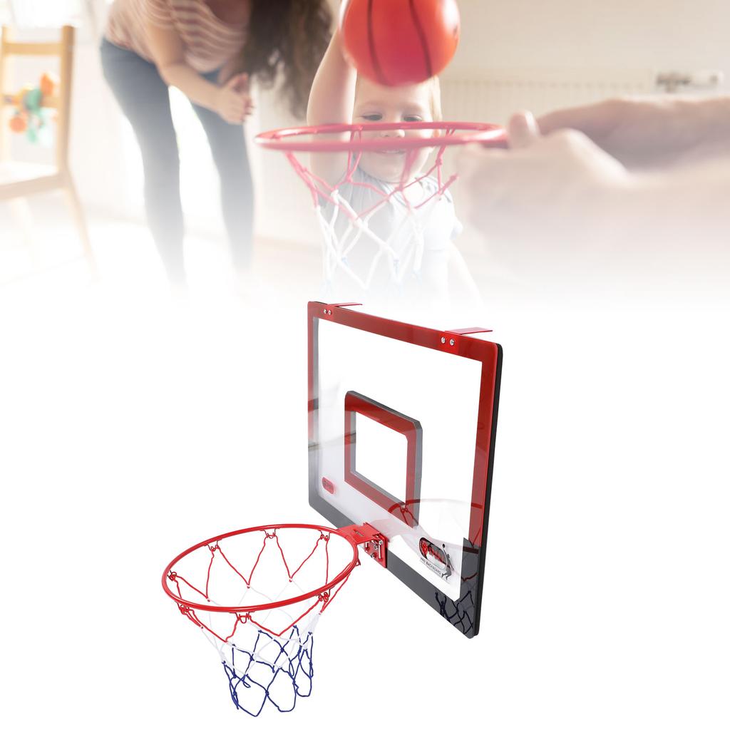Indoor Basketball Hoop Set for Kids with Complete Accessories Foldable Hanging Spring Frame Wall Mou