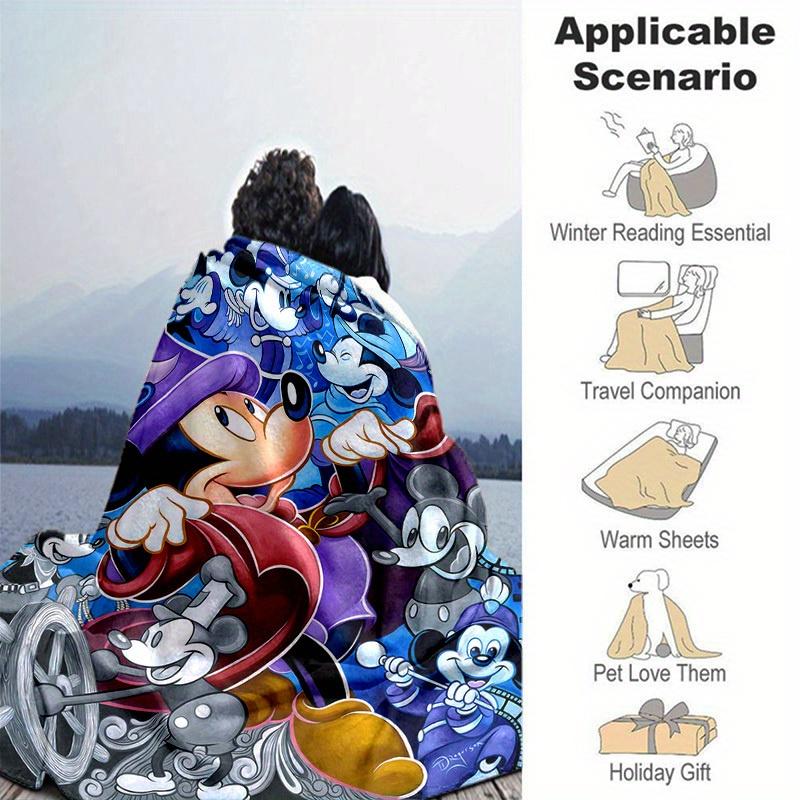 1pc. Cartoon Mickey Mouse Blanket, Seasonal Home Decor Gift for Friends and Family, Soft Throw Blanket for Couch, Bed, or Car, Perfect for A