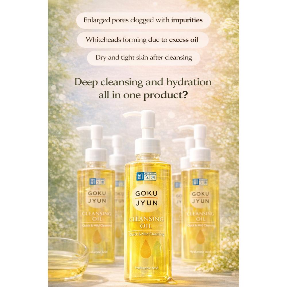 Hada Labo Gokujyun Cleansing Oil 200ml – Japan’s #1 Pure & Efficient Deep Cleanser