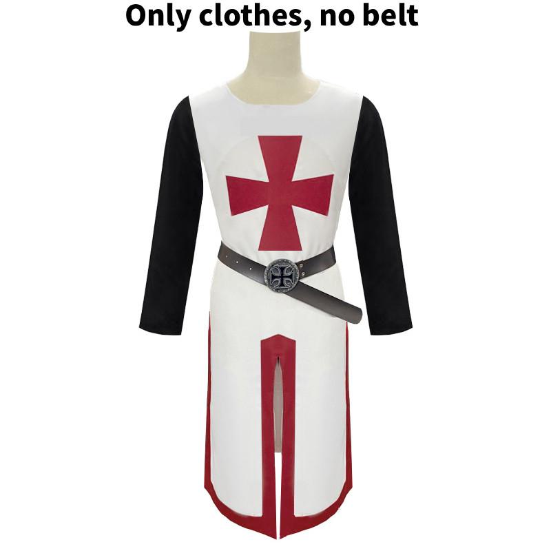Halloween Knights Templar Outfit With Polyester Fabric And Split Design For Stage Shows