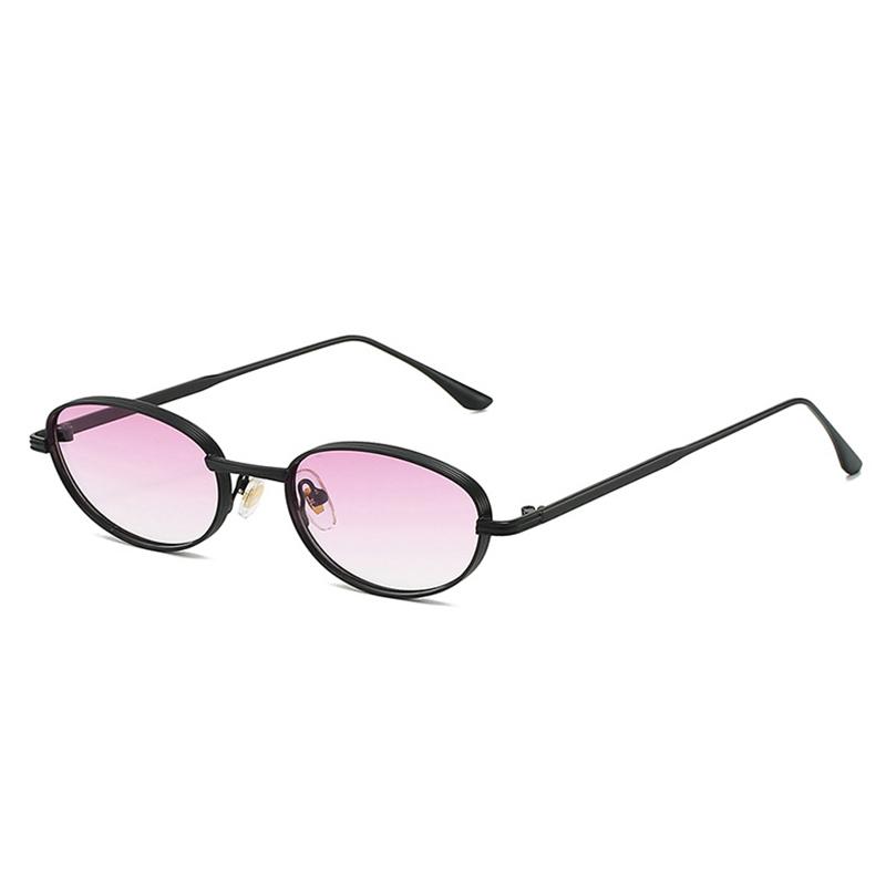 

New Vintage Oval Metal Women Sunglasses Unisex Trendy Shades Uv400 Fashion Gradient Cat Eye Shades Uv400 Men Punk Sun Glasses As the picture