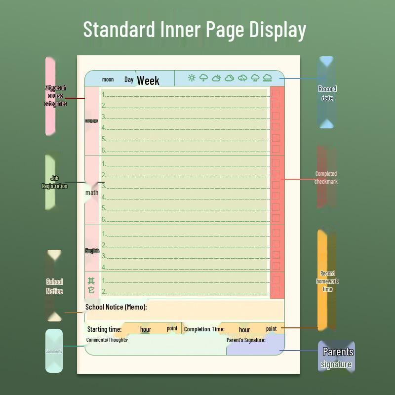A5/B5 Lined Softcover Family Notebook - Suitable for First & Second Grade