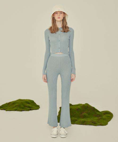 Kkuape Knit Bootcut Pants_Windy Blue