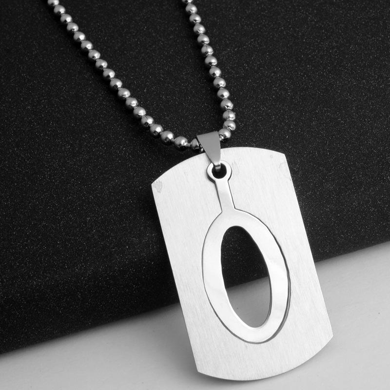 HNSP Stainless Steel Initials Pendant Chain Necklace For Men Women 26 Letter Name Accessories