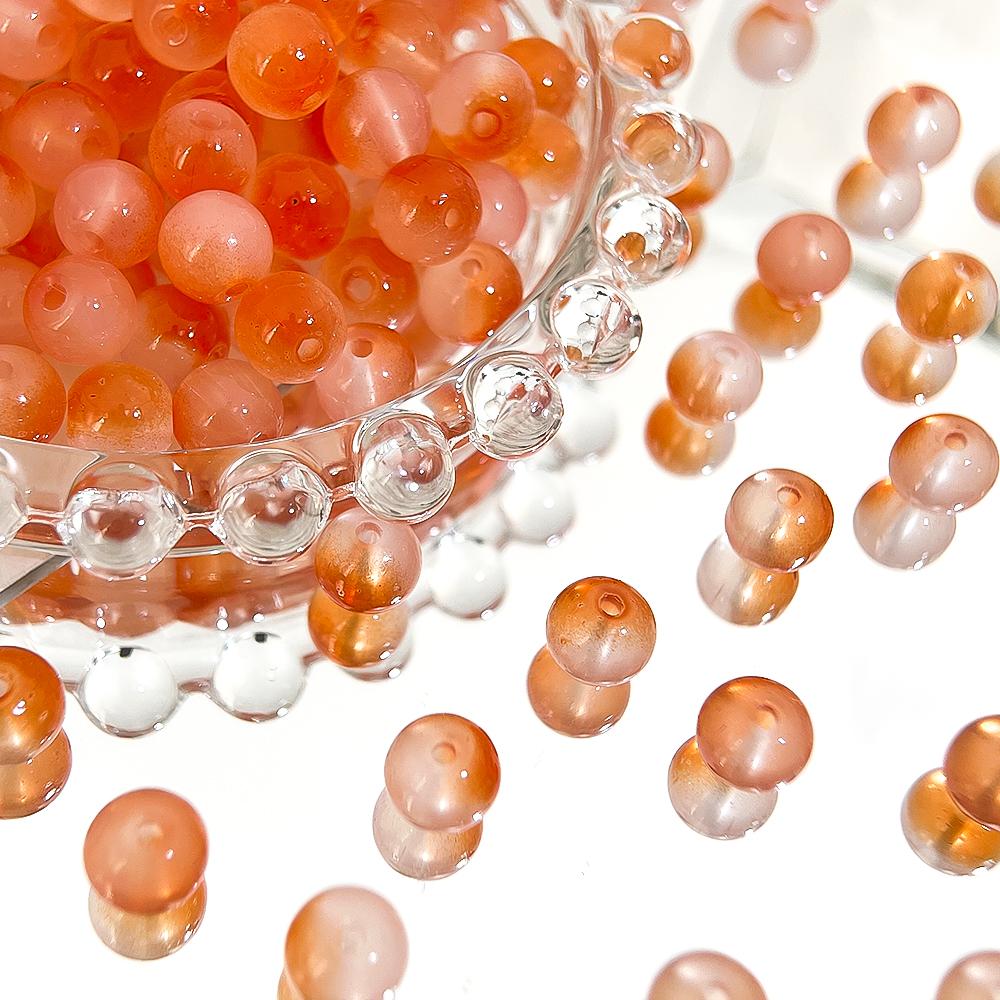 100pcs Glass Gradient Beads Multi Color Round 8mm Loose Spacer Beads for DIY Craft Bracelet Necklace Jewelry Making Findings