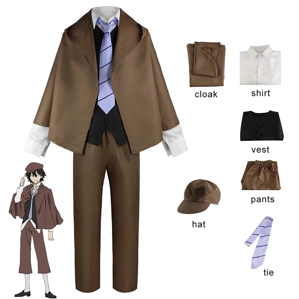 Bungou Stray Dogs Nakahara Chuuya Cosplay Anime Man Costume Wig Hat Glove Jacket Pants Female Dazai Cosplay Suit