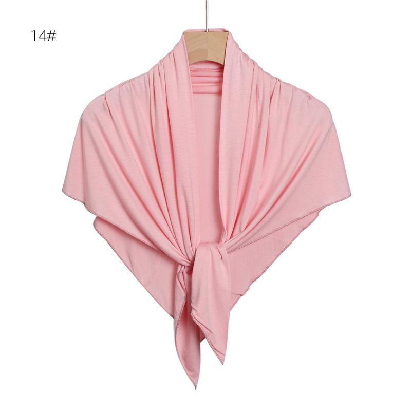 Ramadan Plain Solid Triangle Modal Jersey Hijab Winter Elasticity Muslim Shawls Scarf Maxi Wrap Snood Warm Stole Foulards Sjaal