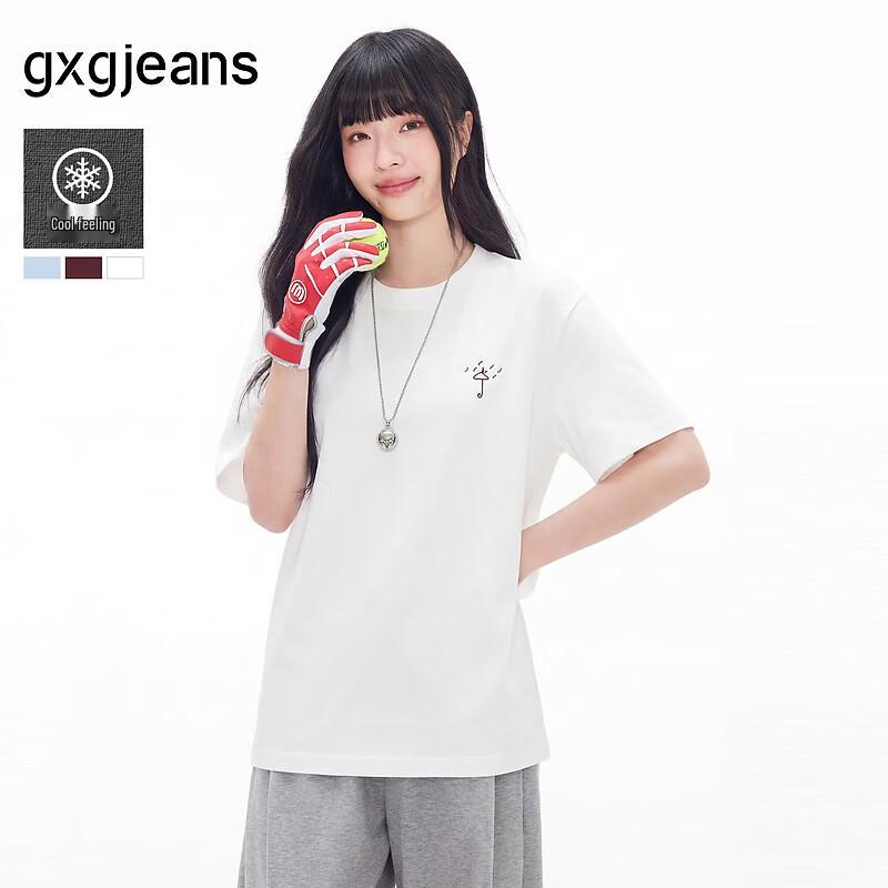 

gxgjeans Men s Embroidered Round Neck Short Sleeve T-Shirt M