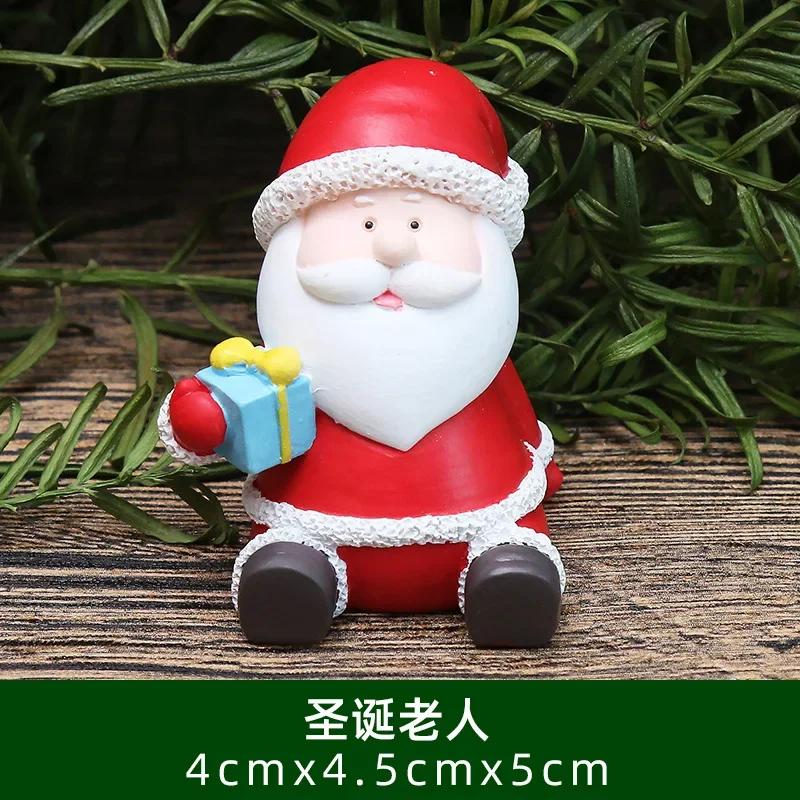 Christmas Old Man Snowman Ornaments Mini Resin Ornament Resin Craft Decoration Gift Present Doll Doll