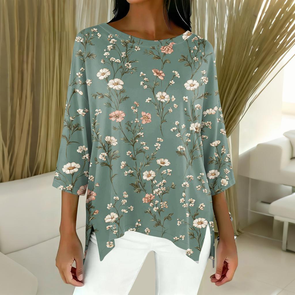 Women's 3/4 Sleeve Shirts Graphic Tees Shirts Casual Basic Tops Pullovers