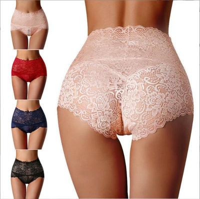 Women Sexy Hip Lingerie Lace Panties Lace High Waist Brief Panties Thong High Waist Knicker Underwear  Transparent Briefs Plus Size Sexy