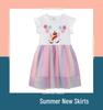 Spring Summer Cartoon Baby Girls' Short Sleeve Gauze Dresses
