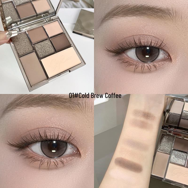 Gogo Little Bear Seven-Color Eyeshadow & Face Palette: Low Saturation Shimmer, Matte, Highlight, Contour, and Blush