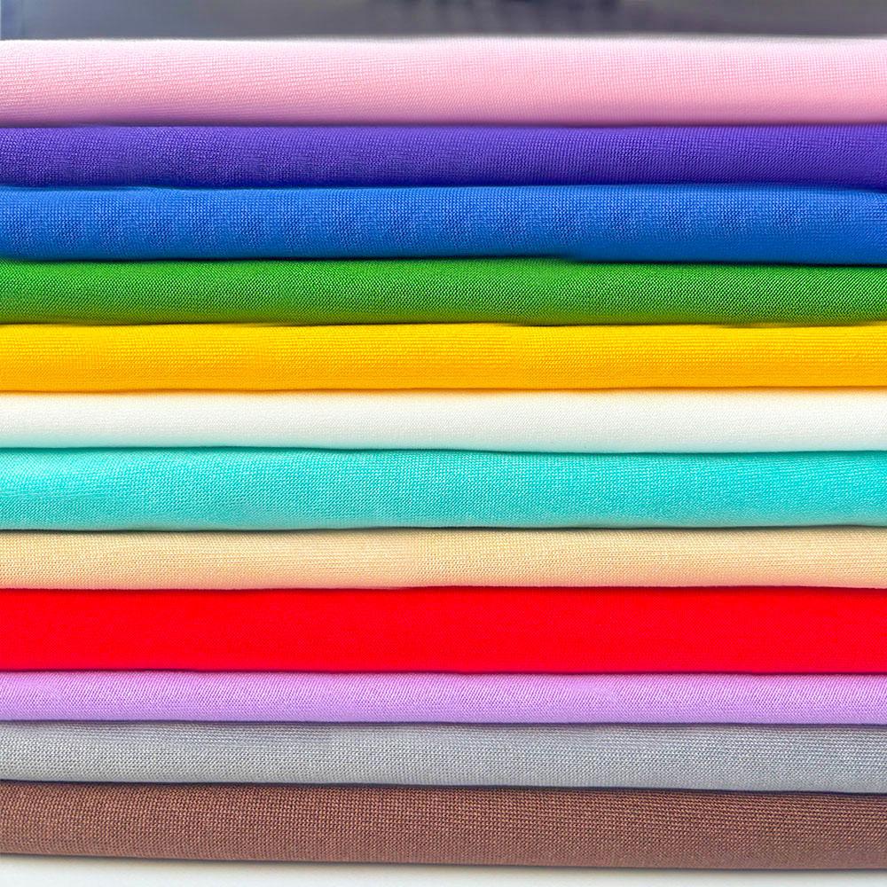Solid Color 4-way Stretch Jersey Fabric 65" Width for DIY Sewing Textile for Sportswear T-Shirt Head Scarf and Home Decoration