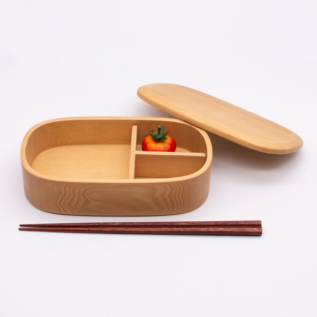 Wakayama Pass Wappa Bento Box Store carved lunch approximately 19 x 10 single natural - Wooden, box, cm, tier, rectangular, finish, A-71-273721