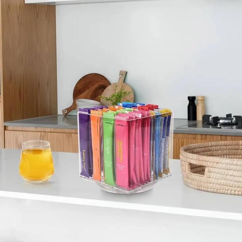 

Beverage Roll Organiser, 360 Degree Rotating Drink Pack Storage Box, Storage Rack, Multi-Purpose Organiser For Office/Kitchen/Fridge 1PCS