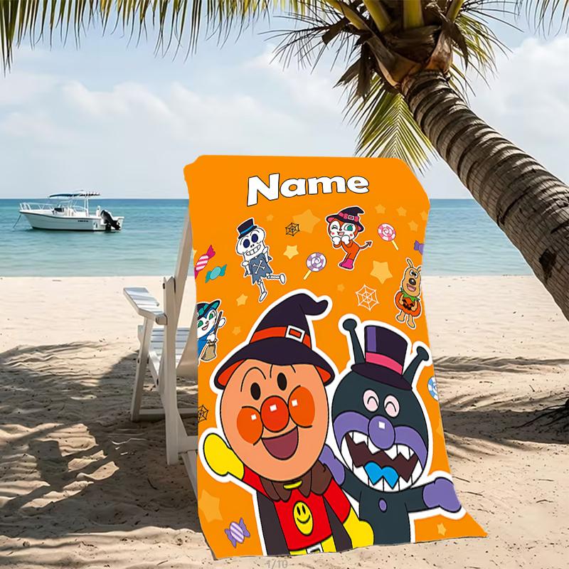 Customizable Personalized Beach Towels Anpanman Themed designs.Suitable for the Beach, Yoga, Sports;ideal As Beach Accessories