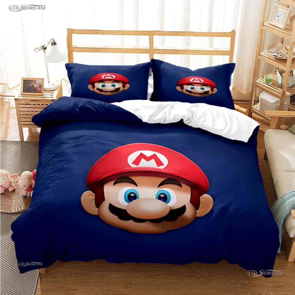 Mario Cartoon Game Cute All Season Duvet Cover Comforter Bedding Sets Soft Quilt Cover And Pillowcases Single/Double/Queen/King