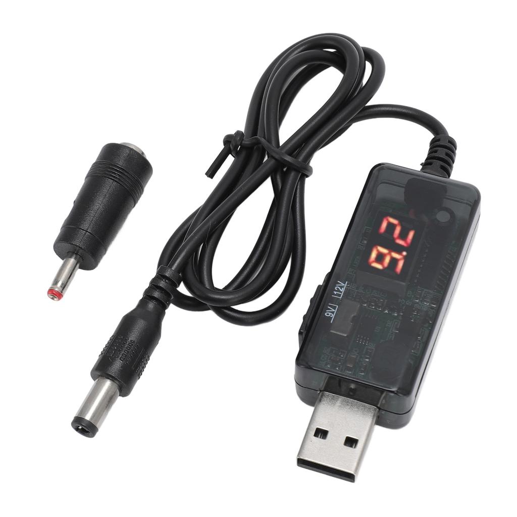 Power Bank Router Cord 9V 12V HD Digital Display USB Power Bank Router Boost Cable for Optical Modem