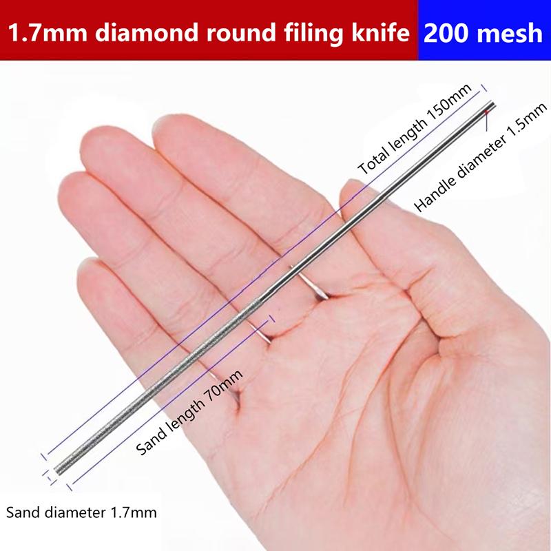 For Jade Alloy Guitar Strings Diy Assorted File Diamond Cylindrical File Dia 1/1.2/1.5/1.7/2.2/2.8/3.3/4/5/6Mm Grinding Tool
