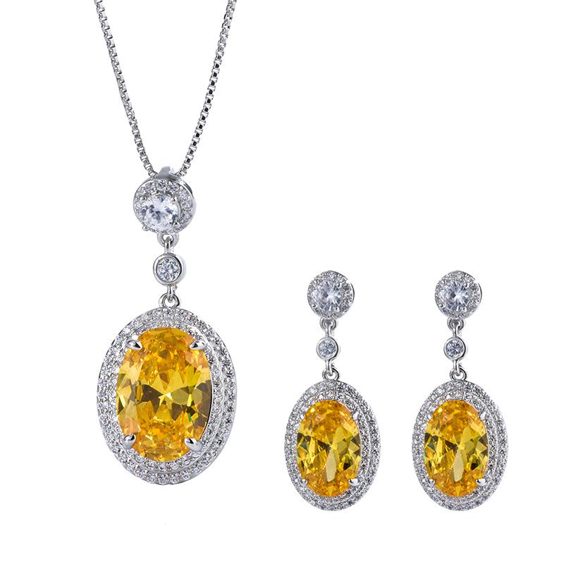 Jewelry Color Treasure Popular Simulation Yellow Diamond 8 * 12 Denier Earrings Drop Ears