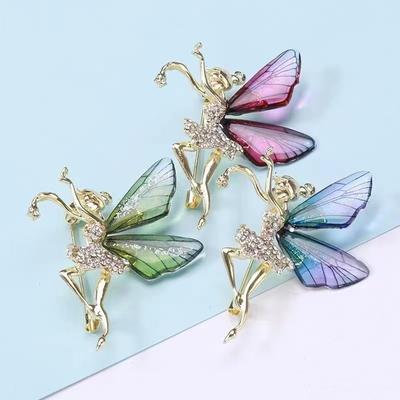 Spilla Angioletto di Yak Trasparente Corsage di Lusso di Alta Gamma Spilla Carina a Cartone Animato Accessori per Abbigliamento Abbigliamento
