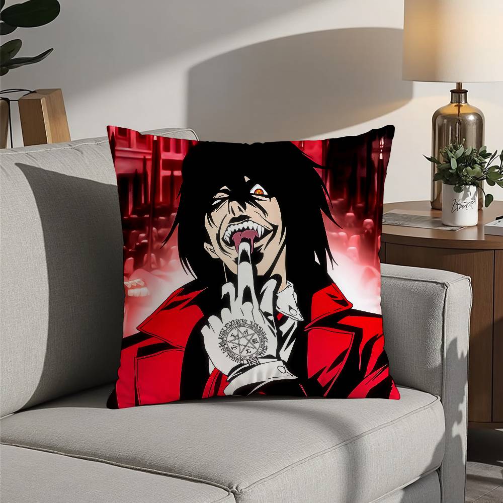 

H-Хелсінг А-Алукард Наволочка Декоративна для дивана Домашня Двосторонній друк Короткий плюш Наволочка на подушку Подарунок до свята 12x12Inch
