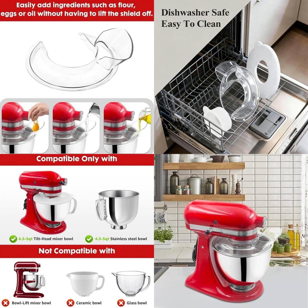 For Kitchen Aid Steel Mixing Bowl Fermentation Lid With Splash Cover For Home Baking
