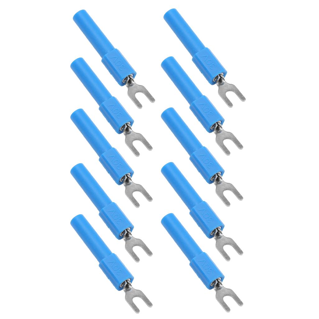10pcs 4mm Fork Spade Wire Connectors U Type Electrical Crimp Terminal for Testing Multimeter