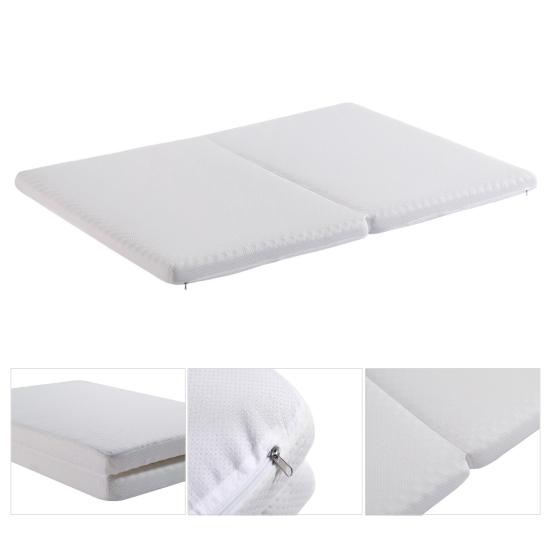 Foldable Mattress, Honeycomb Fabric, Ergonomic, Breathable And Durable, Compression Packaging, Multi-Purpose Mat, Hardness H3, 23D Sponge, White,