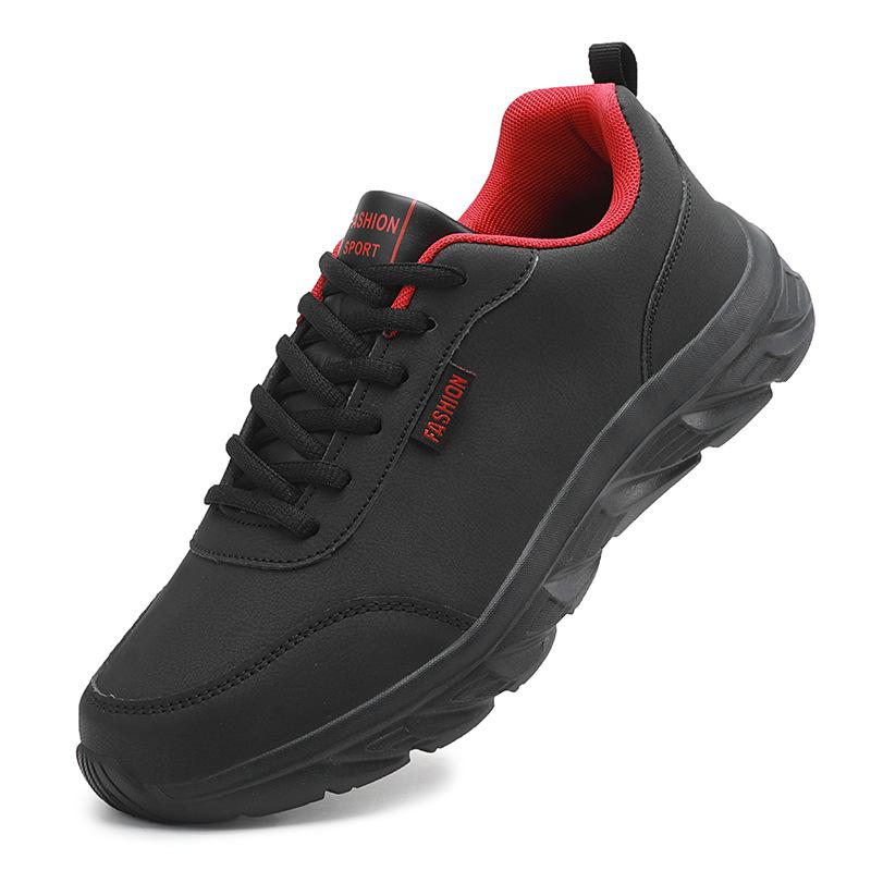 Autumn Leather Sneakers Black Casual Shoes For Men Winter Sneakers Men Waterproof Sneakers Lightweight Non-slip Sports Shoes