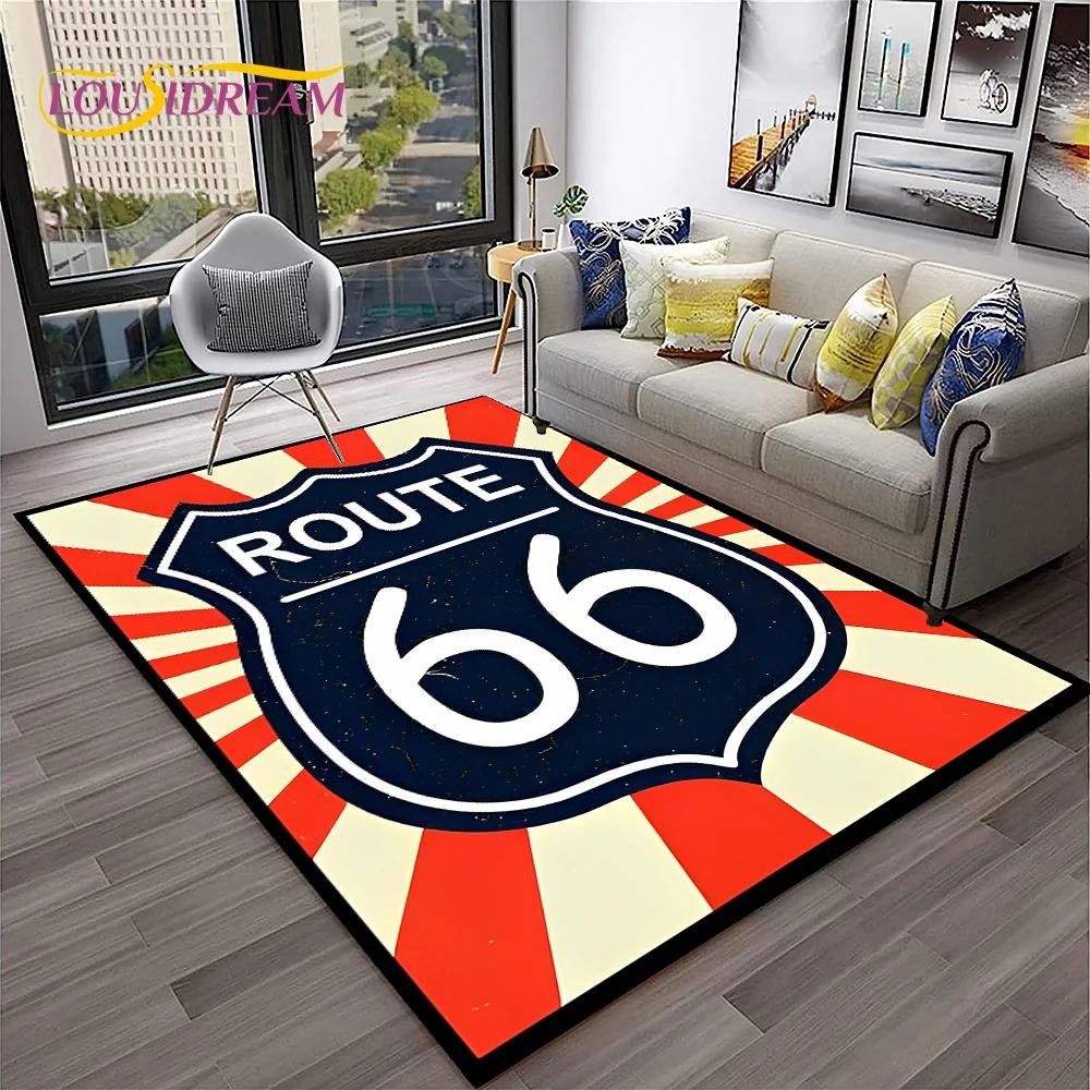 Mother Road,Historic Route 66,mãe Estrada Carpet Rug for Home Living Room Bedroom Sofa Doormat Decor,Area Rug Non-slip Floor Mat