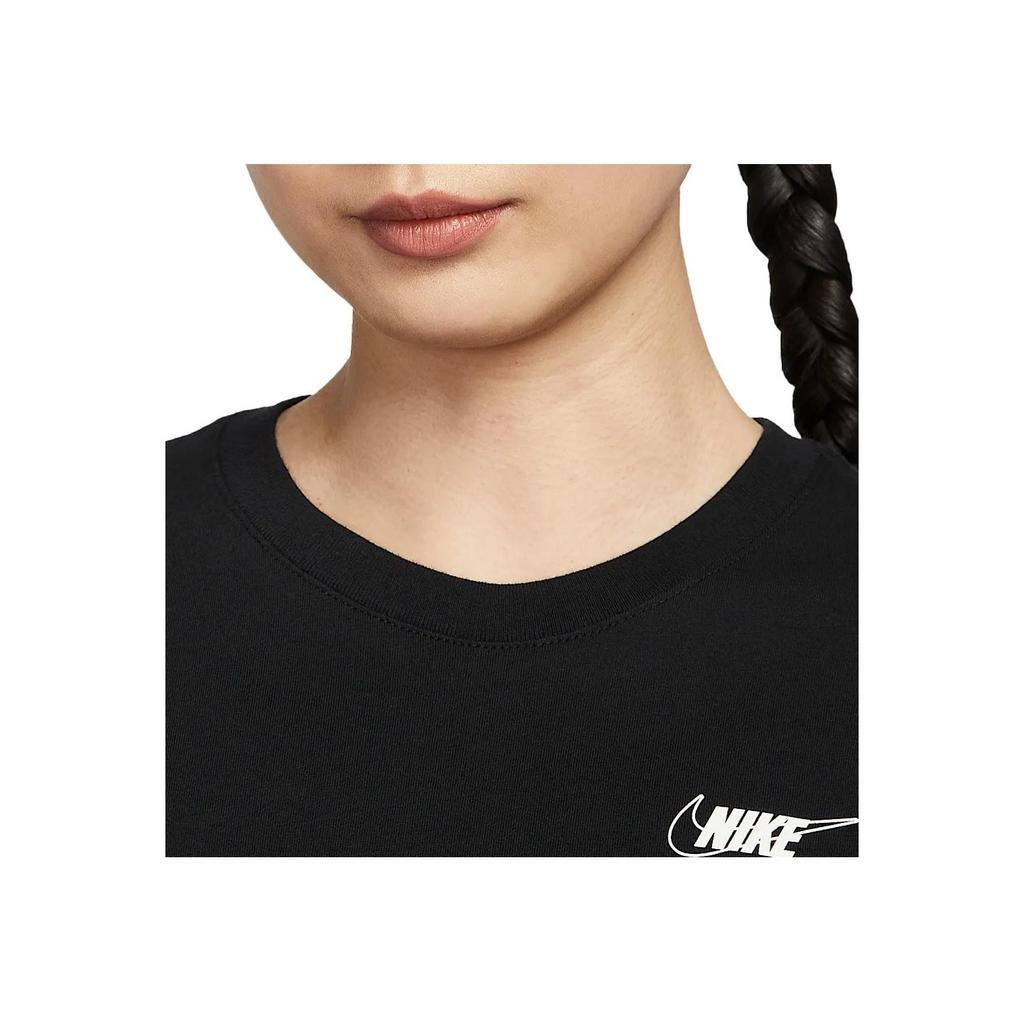 Nike Sportswear Club Comfortable Fashionable Short Fitted Versatile Short Sleeve Regular T-Shirt Women Tops Black HF9457-010