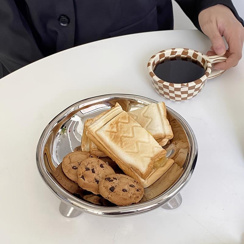 Niche Design Ceramic Tray Fruit Snacks Afternoon Tea Household Tray Dinner Plate Food Presentation