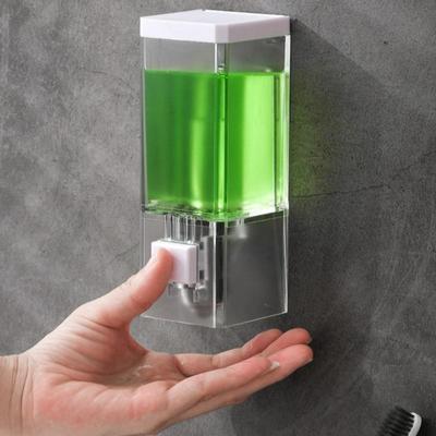Non-punching Manual Press Soap Dispenser Wall Hanging Traceless Paste Disinfectant Bottle Bathroom Transparent Soap Dispenser.