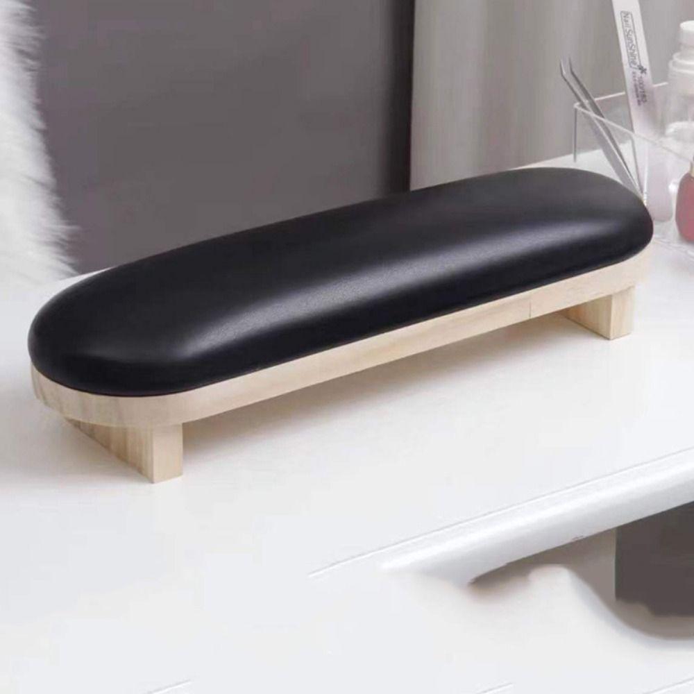 Wood Stand Manicure Hand Pillow PU Leather Manicure Table Mat Nail Art Hand Cushion  For Two Hands
