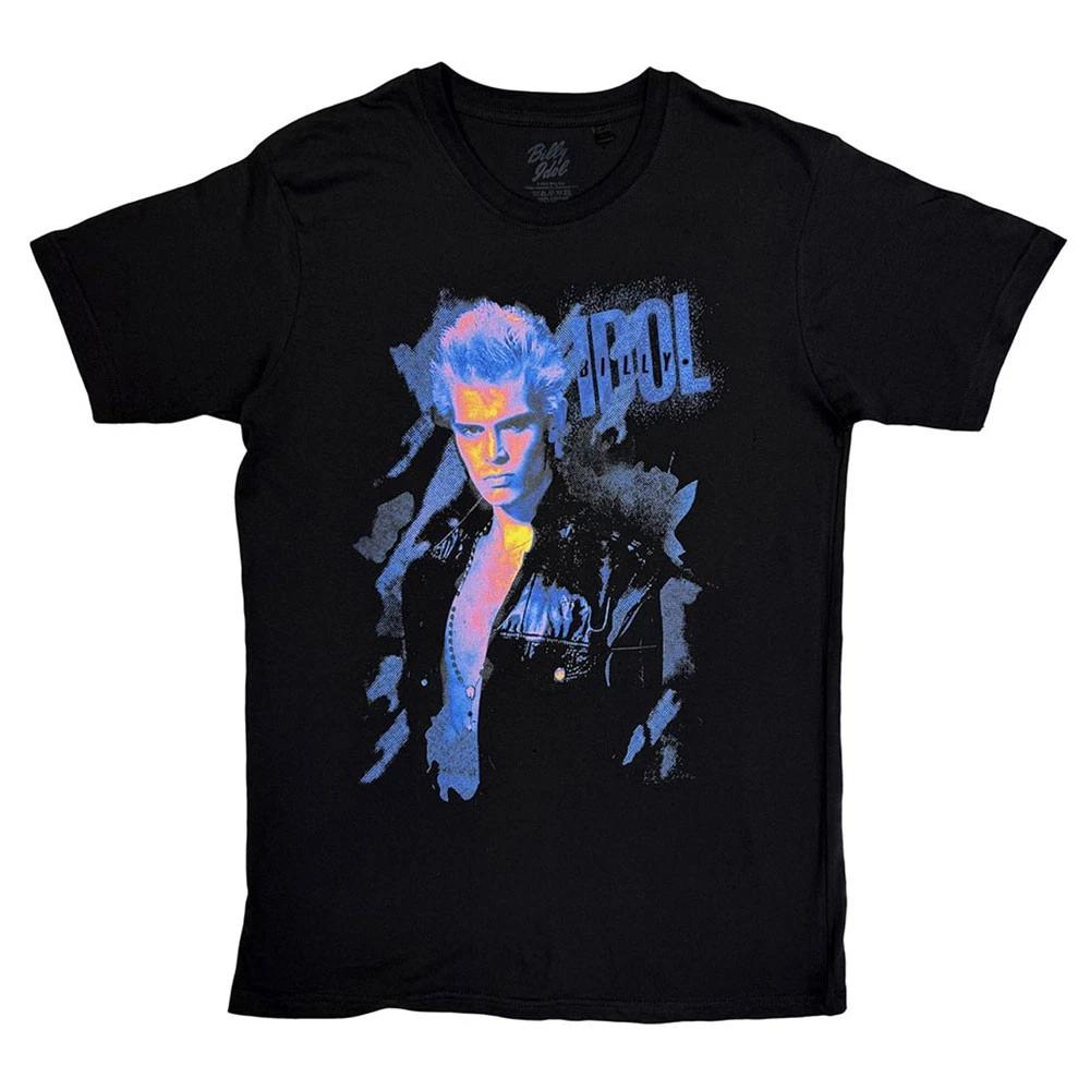 Billy Idol Unisex T-Shirt: Blue Profile Medium / Black S