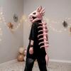 80/120CM Dinosaur Bone Head Hat Wearable Plush Dinosaur Costume  Party Outfit