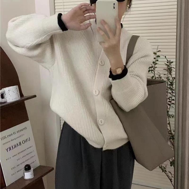 YYFS Women's Fashion Casual Fall Winter Solid Color Print Long Sleeve O-Neck Sweaters