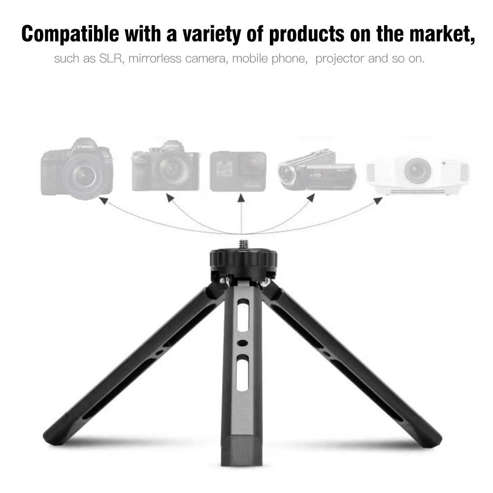 Aluminium Alloy Mini  Desktop Tripod Adjustable 1 4   Screws for SLR Mirrorless Camera Mobile