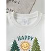 Kids Sweatshirt,Fashionable Sweatshirt Featuring a Happy Camper Theme with a Tent, Van, Sun, And Trees ,Spring Fall Sweatshirt
