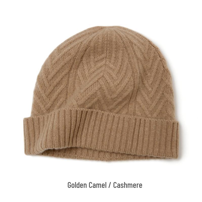 Kang Sai Ni Women's 100% Pure Cashmere Knitted Hat – Warm, Thick, and Perfect for Autumn/Winter Outdoors.